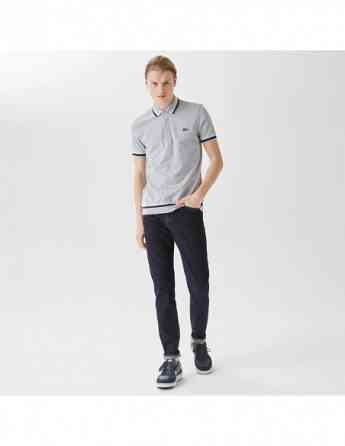 Lacoste - Lacoste Men's Slim Fit Striped Gray Polo Тбилиси