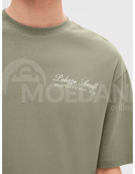 SELECTED HOMME - SLHLOOSEGIB PRINT SS O-NECK TEE Тбилиси - изображение 3