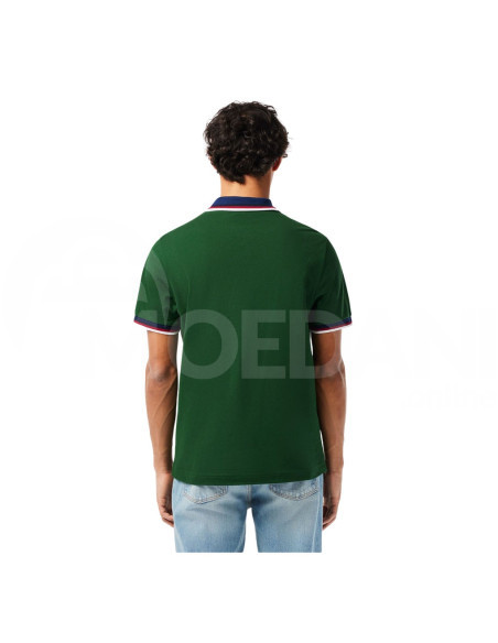 Lacoste - Regular Fit Stretch Cotton Pique Contrast Collar Polo Shirt Тбилиси - изображение 2