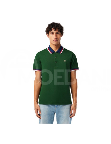 Lacoste - Regular Fit Stretch Cotton Pique Contrast Collar Polo Shirt Тбилиси - изображение 1