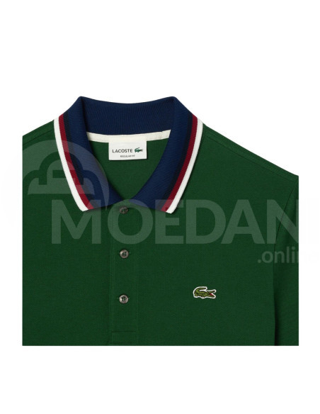 Lacoste - Regular Fit Stretch Cotton Pique Contrast Collar Polo Shirt Тбилиси - изображение 4