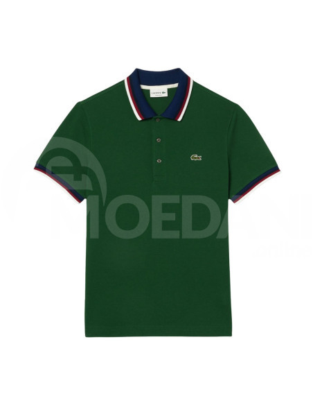 Lacoste - Regular Fit Stretch Cotton Pique Contrast Collar Polo Shirt Тбилиси - изображение 3
