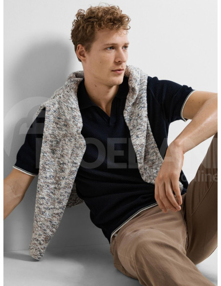 SELECTED HOMME - SLHARLO SS KNIT OPEN POLO Тбилиси - изображение 4