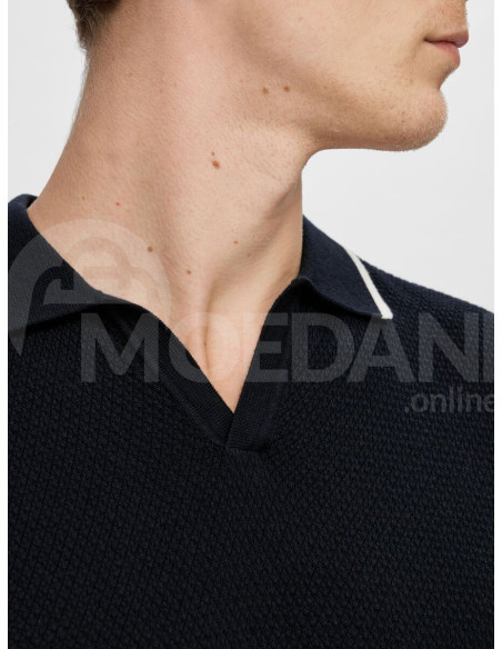 SELECTED HOMME - SLHARLO SS KNIT OPEN POLO Тбилиси - изображение 3