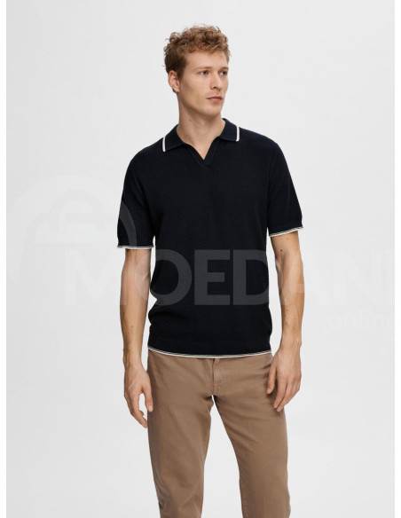 SELECTED HOMME - SLHARLO SS KNIT OPEN POLO Тбилиси - изображение 1