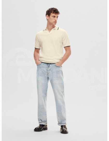 SELECTED HOMME - SLHARLO SS KNIT OPEN POLO Тбилиси - изображение 3