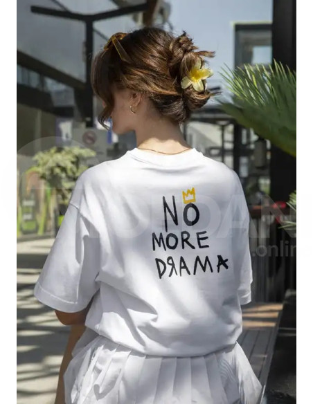 Dogo - Unisex Vegan White T-Shirt - No More Drama Design Tbilisi - photo 2