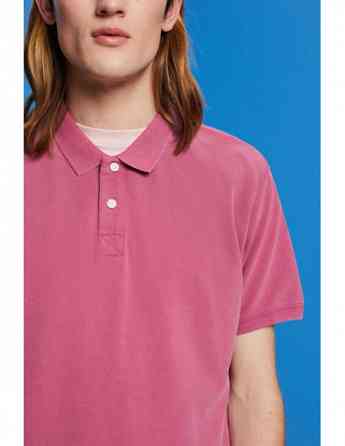 ESPRIT - Stone-washed cotton pique polo shirt Tbilisi