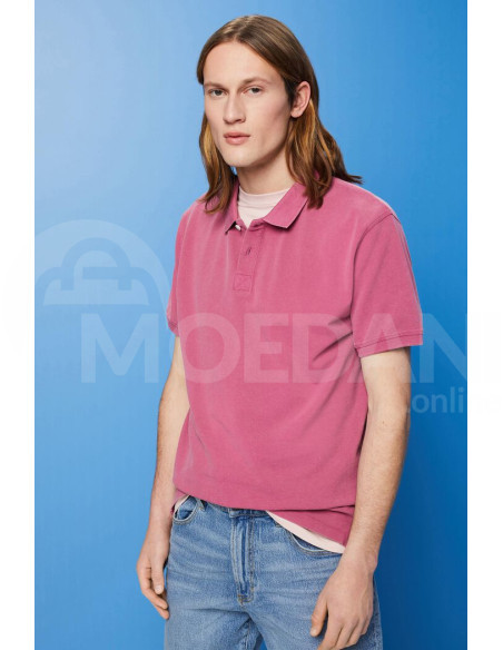ESPRIT - Stone-washed cotton pique polo shirt თბილისი - photo 1