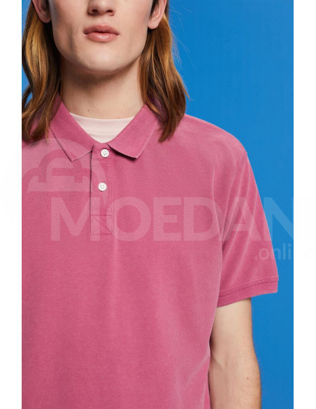 ESPRIT - Stone-washed cotton pique polo shirt თბილისი - photo 5