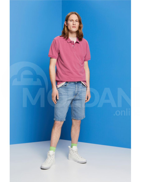 ESPRIT - Stone-washed cotton pique polo shirt თბილისი - photo 3