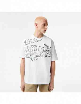 Lacoste - Men's Crew Neck Loose Fit Crocodile Print T-Shirt Тбилиси