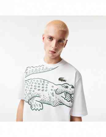 Lacoste - Men's Crew Neck Loose Fit Crocodile Print T-Shirt Тбилиси
