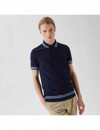 Lacoste - Lacoste Men's Slim Fit Striped Navy Blue Polo Тбилиси