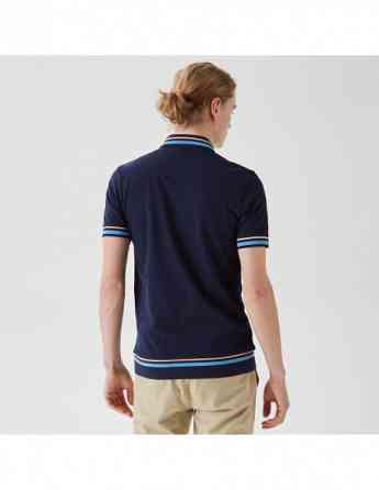 Lacoste - Lacoste Men's Slim Fit Striped Navy Blue Polo Тбилиси