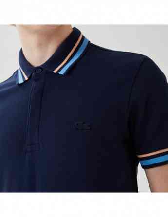 Lacoste - Lacoste Men's Slim Fit Striped Navy Blue Polo Тбилиси