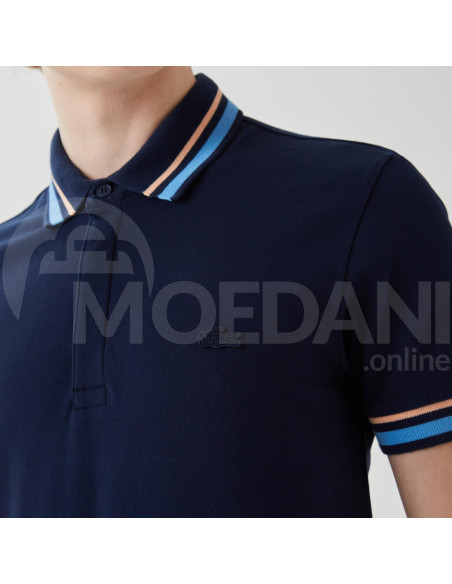 Lacoste - Lacoste Men's Slim Fit Striped Navy Blue Polo თბილისი - photo 4