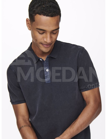 ONLY & SONS - ONSTRAVIS SLIM WASHED SS POLO NOOS თბილისი - photo 3