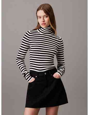 CALVIN KLEIN - WOVEN LABEL ROLL NECK SWEATER თბილისი