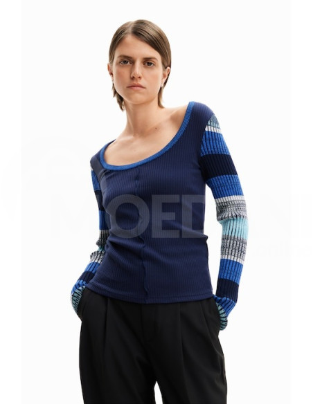 DESIGUAL - Stripy ribbed T-shirt Tbilisi - photo 1