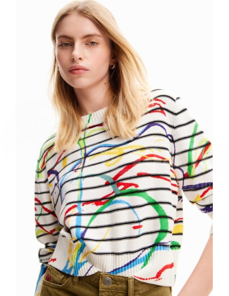 DESIGUAL - Short striped arty pullover თბილისი - photo 3