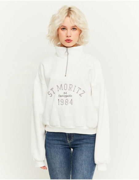 Tally Weijl - WHITE PRINTED ZIP UP SWEATSHIRT თბილისი - photo 1