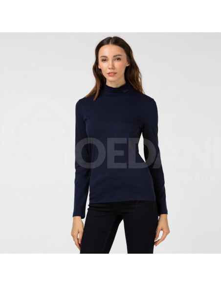 Lacoste - Lacoste Women's Slim Fit Long Sleeve Turtleneck Navy Blue T-Shirt თბილისი - photo 1
