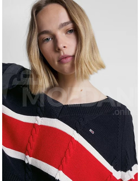 Tommy Jeans - TJW CRP STRIPE V-NECK SWEATER Тбилиси - изображение 3