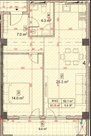 Продам 2-к. квартиру 61.5м² 3/15 эт. Тбилиси - изображение 2