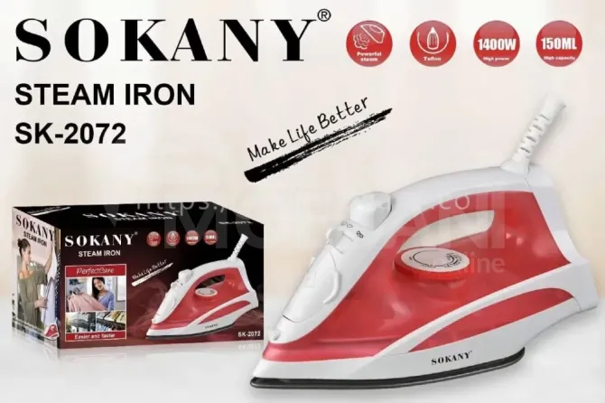 Sokany SK-2072 უთო ტეფლონის ძირით და ორთქლის ფუნქციით Tbilisi - photo 2