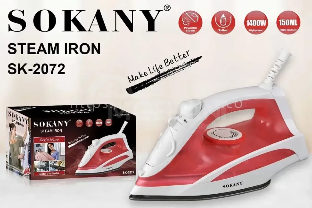Sokany SK-2072 iron with Teflon base and steam function Tbilisi - photo 2