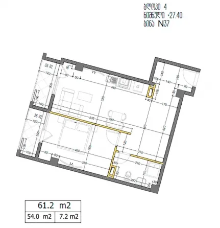 Продам 2-к. квартиру 61.2м² 8/12 эт. თბილისი