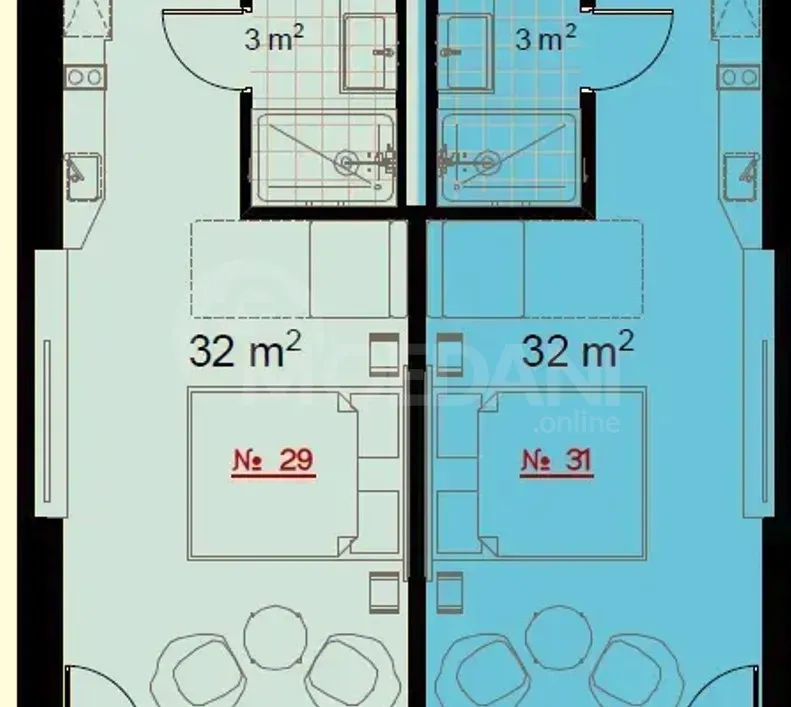 Продам 1-комн. квартиру 32м² 11/28 эт. Батуми - изображение 3