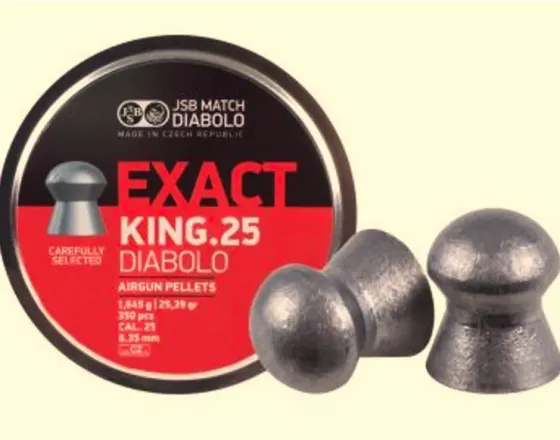 JSB Exact King 1.645 გრ - 25.36 გრნ. 6.35mm. 350ც. თბილისი