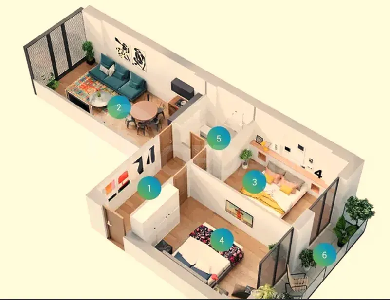 Apartments For Rent three-room 92м² 6/20 floor Tbilisi - photo 3