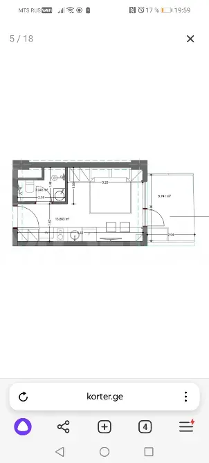 Продам 1-комн. квартиру 27м² 3/15 эт. Батуми - изображение 2