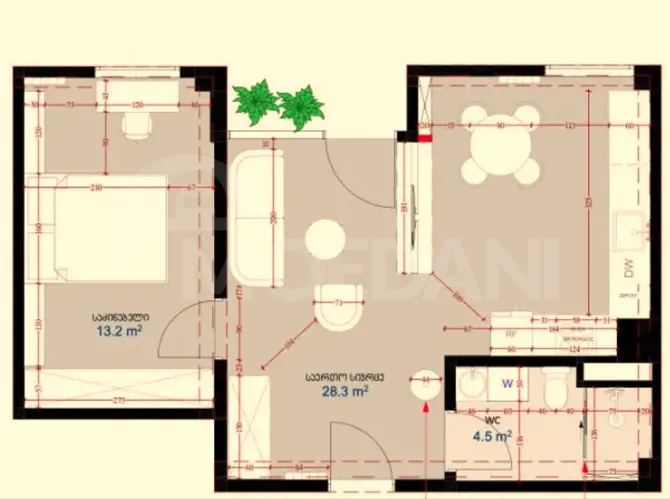 Продам 2-к. квартиру 53м² 2/6 эт. Тбилиси - изображение 9