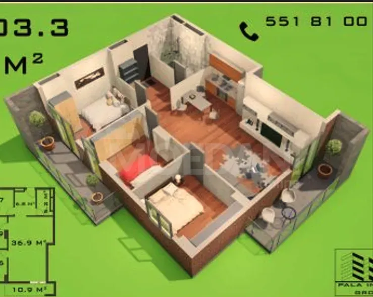 Продам 4-комн. квартиру 103.3м² 11/13 эт. Тбилиси - изображение 6