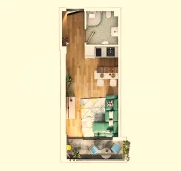 Продам 1-комн. квартиру 25м² 1/5 эт. Боржоми - изображение 1