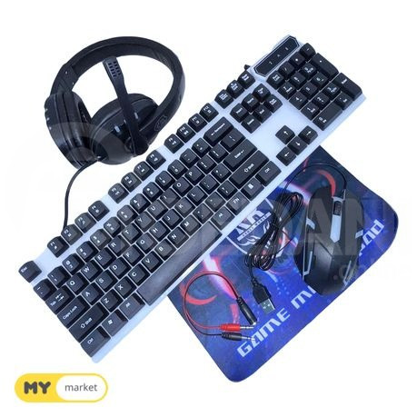 GAMING კლავიატურა მაუსი ყურსასმენი KIOO უფასო მიწოდება 45წთ თბილისი - photo 1
