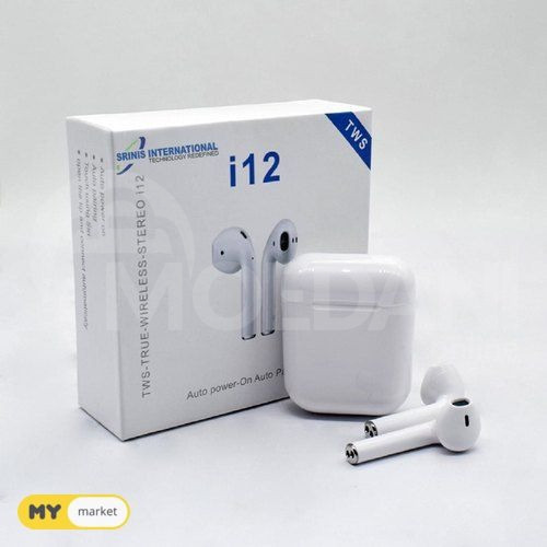 Bluetooth headphones I12 TWS free delivery 45 minutes PICCO●pico Tbilisi - photo 1