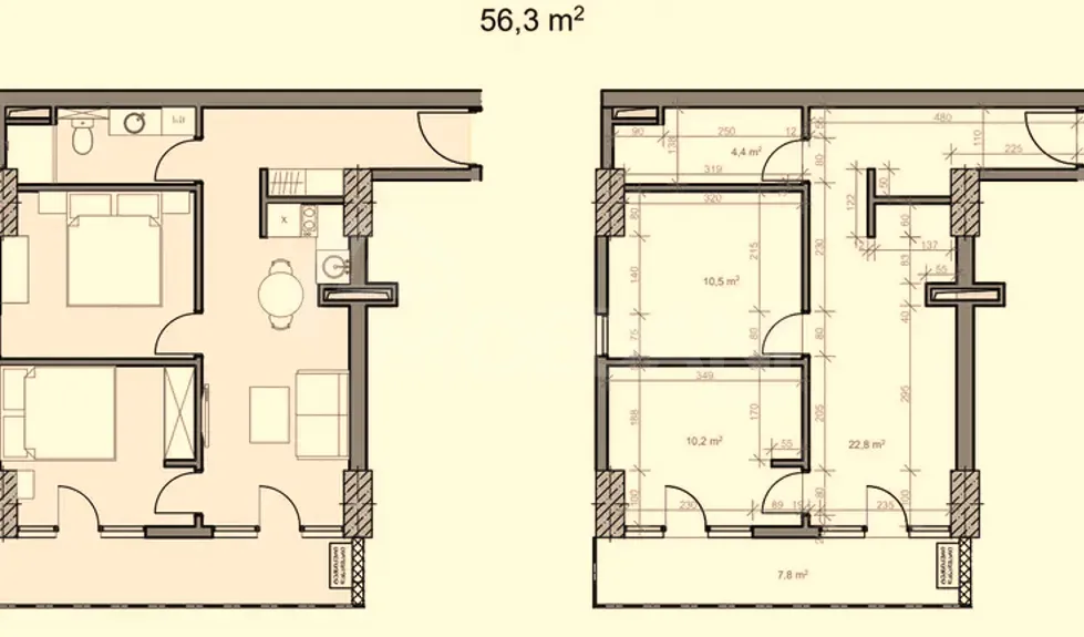 იყიდება 3 ოთახიანი ბინას 56.3მ² 3/20 სართ ბათუმი - photo 4