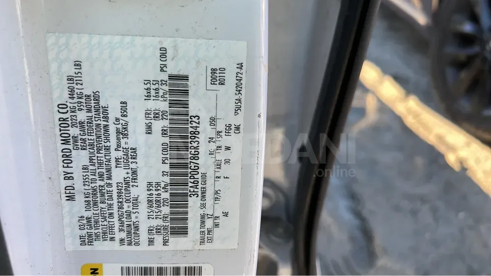 Ford Fusion 0.1L 2016 Тбилиси - изображение 6