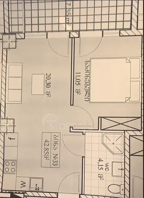 Продам 2-комн. квартиру 43м² 6/12 эт. Тбилиси - изображение 5