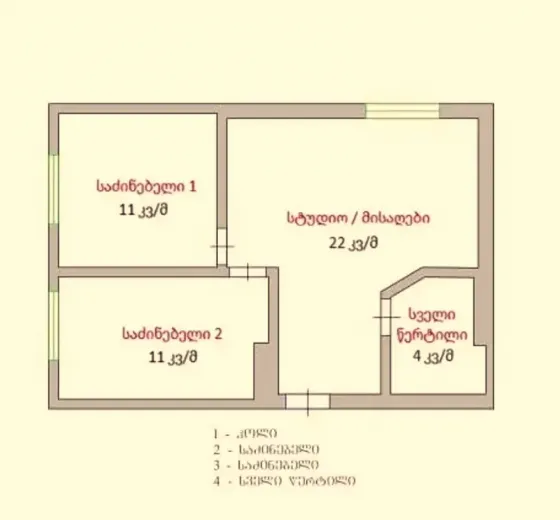 Იყიდება 3 ოთახიანი ბინას $87 000 თბილისში 48მ² 7/7 სართ Тбилиси