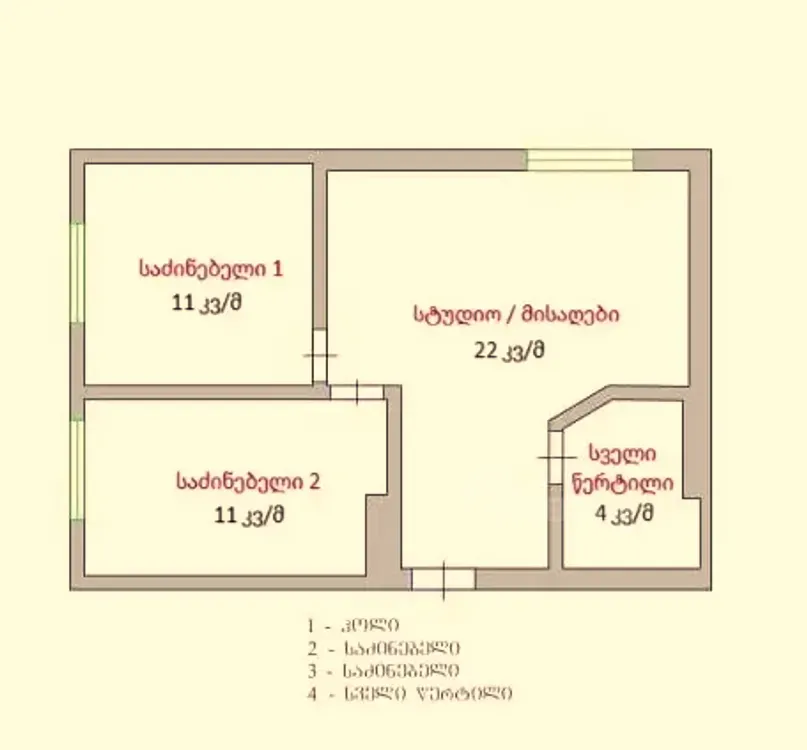 იყიდება 3 ოთახიანი ბინას 48მ² 7/7 სართ თბილისი - photo 3