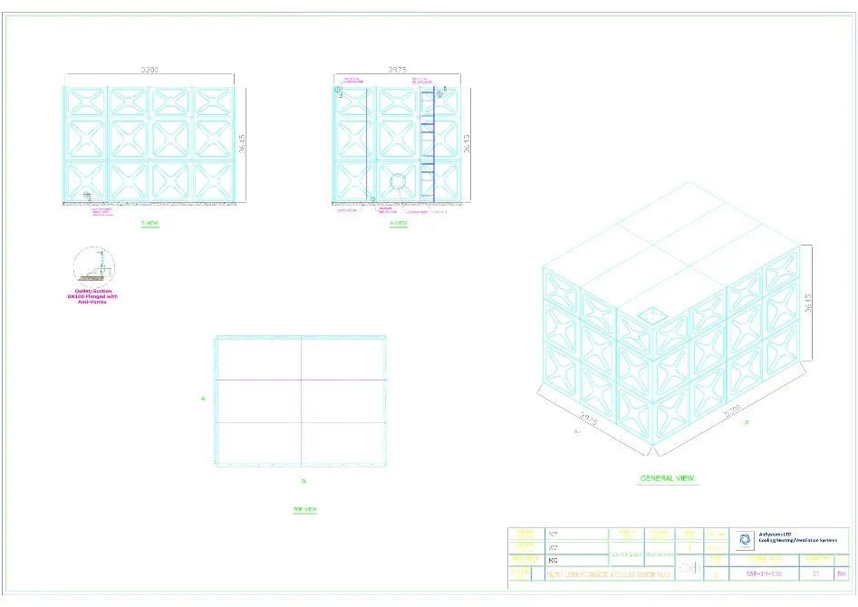 Пожарный резервуар Водяной резервуар > Сборные модульные резервуары с болтовыми соединениями, резервуар из оцинкованной нержавеющей стали Тбилиси - изображение 5