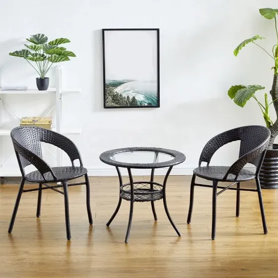 Стол, 2 стула, бесплатная доставка! Плетеная тесьма из ротанга. Тбилиси