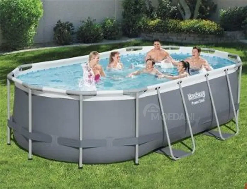 Бассейн с фильтром и лестницей 424x250x100 Бесплатная доставка Тбилиси - изображение 2