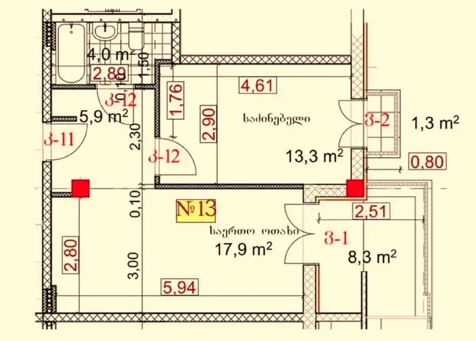Продам 2-комн. квартиру 51.9м² 4/5 эт. Тбилиси - изображение 11